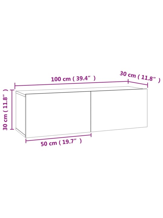 TV stolek betonově šedý 100x30x30 cm kompozitní dřevo