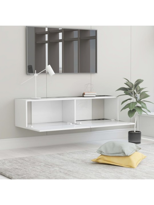 TV stolek bílý 120x30x30 cm kompozitní dřevo