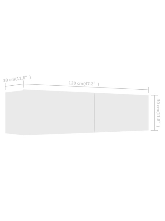 TV stolek bílý 120x30x30 cm kompozitní dřevo