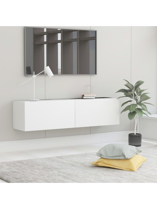TV stolek bílý 120x30x30 cm kompozitní dřevo