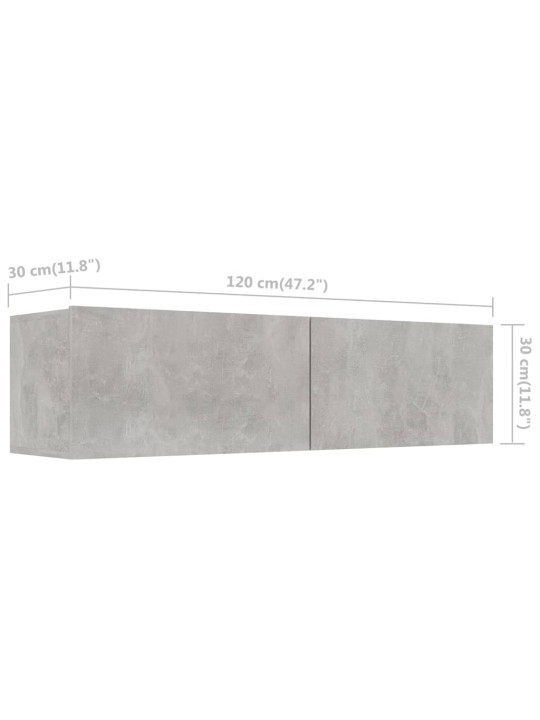 TV stolek betonově šedý 120x30x30 cm kompozitní dřevo