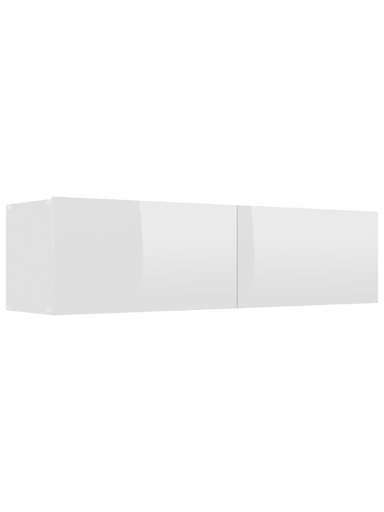 TV stolek bílý s vysokým leskem 120x30x30 cm kompozitní dřevo