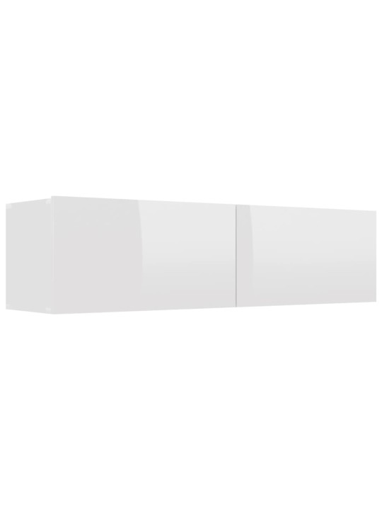 TV stolek bílý s vysokým leskem 120x30x30 cm kompozitní dřevo