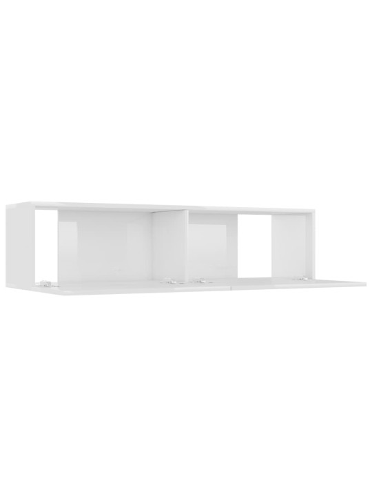 TV stolek bílý s vysokým leskem 120x30x30 cm kompozitní dřevo
