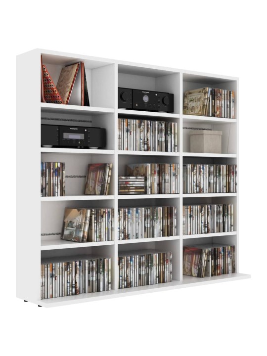 Skříňka na CD bílá 100 x 23 x 89,5 cm kompozitní dřevo