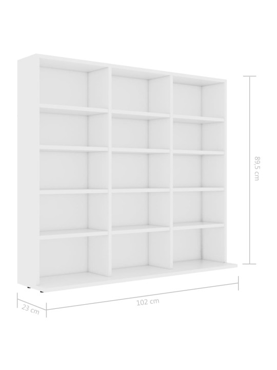 Skříňka na CD bílá 100 x 23 x 89,5 cm kompozitní dřevo