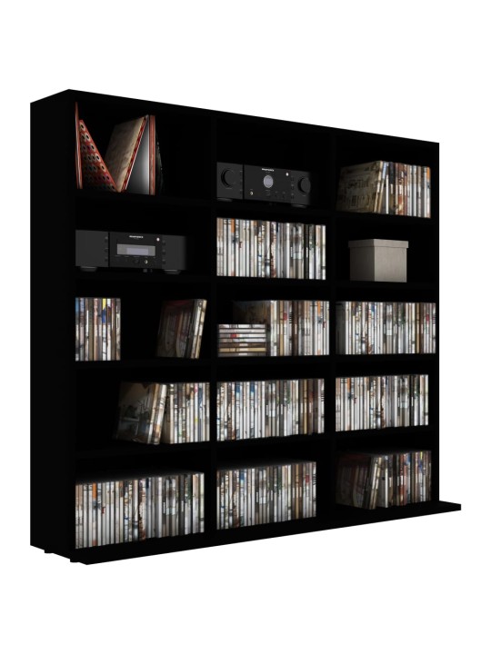 Skříňka na CD černá 100 x 23 x 89,5 cm kompozitní dřevo
