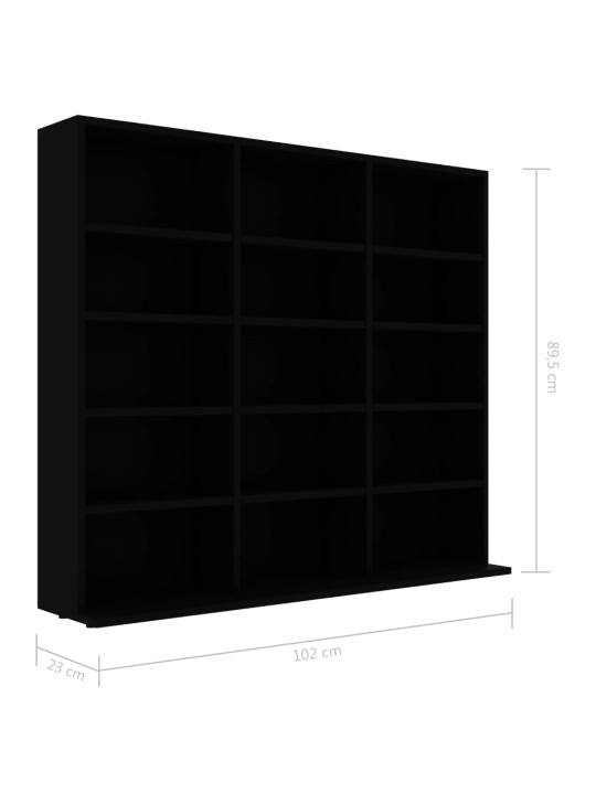 Skříňka na CD černá 100 x 23 x 89,5 cm kompozitní dřevo