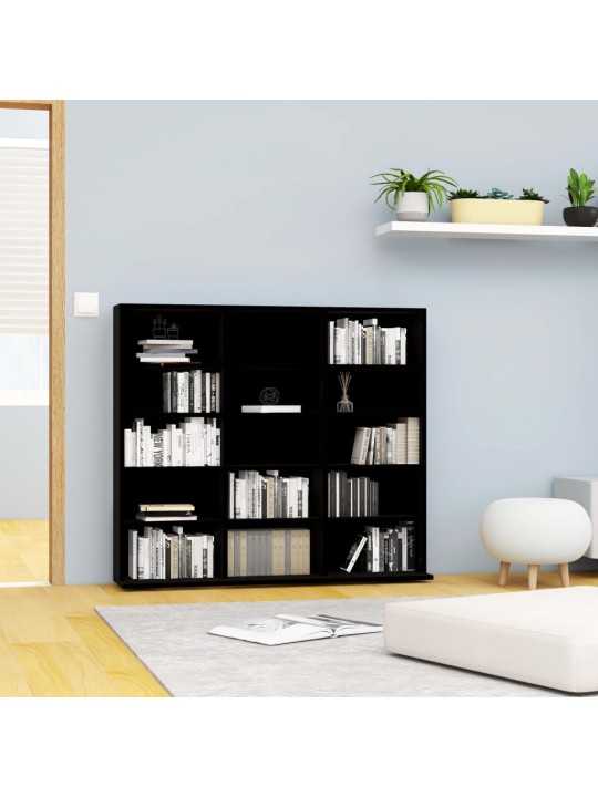 Skříňka na CD černá 100 x 23 x 89,5 cm kompozitní dřevo