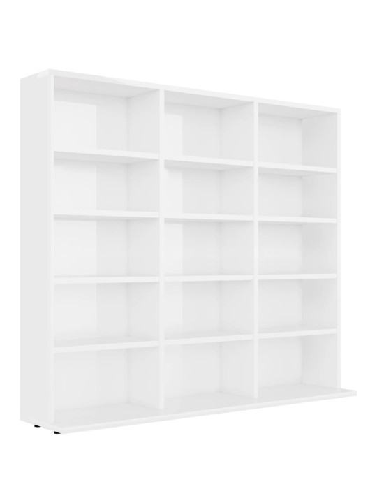 Skříňka na CD bílá vysoký lesk 100x23x89,5 cm kompozitní dřevo