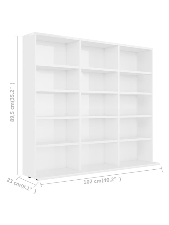 Skříňka na CD bílá vysoký lesk 100x23x89,5 cm kompozitní dřevo