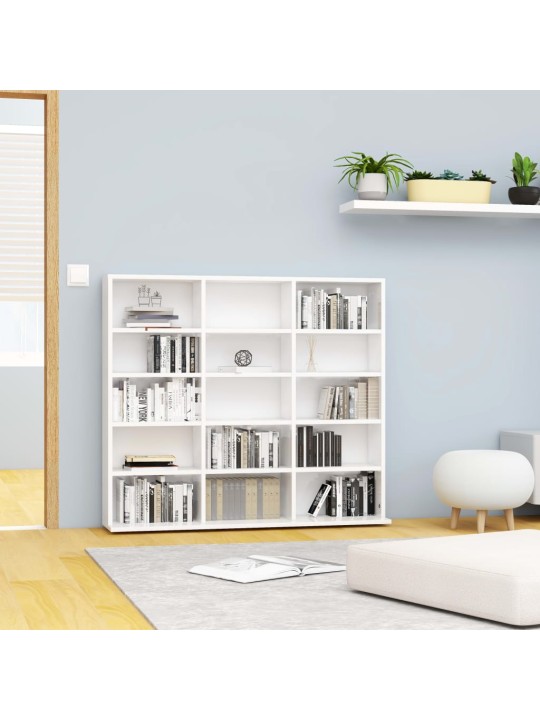Skříňka na CD bílá vysoký lesk 100x23x89,5 cm kompozitní dřevo