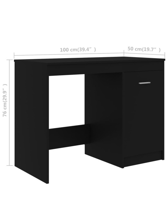 Psací stůl černý 100 x 50 x 76 cm kompozitní dřevo