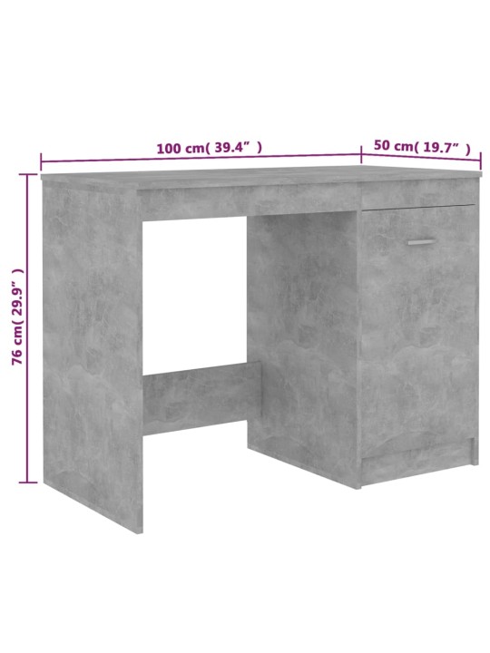 Psací stůl betonově šedý 100 x 50 x 76 cm kompozitní dřevo