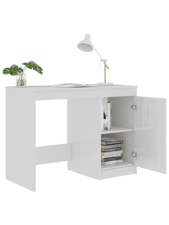 Psací stůl bílý s vysokým leskem 100x50x76 cm kompozitní dřevo