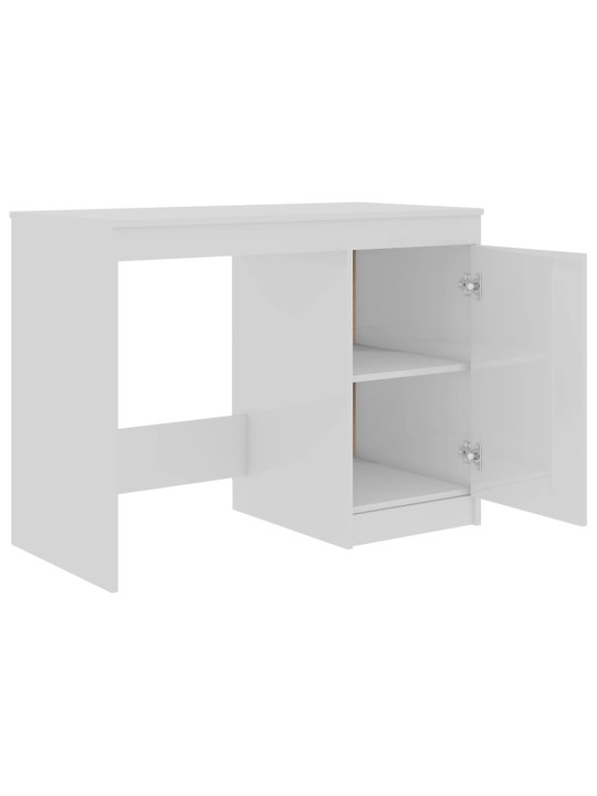 Psací stůl bílý s vysokým leskem 100x50x76 cm kompozitní dřevo