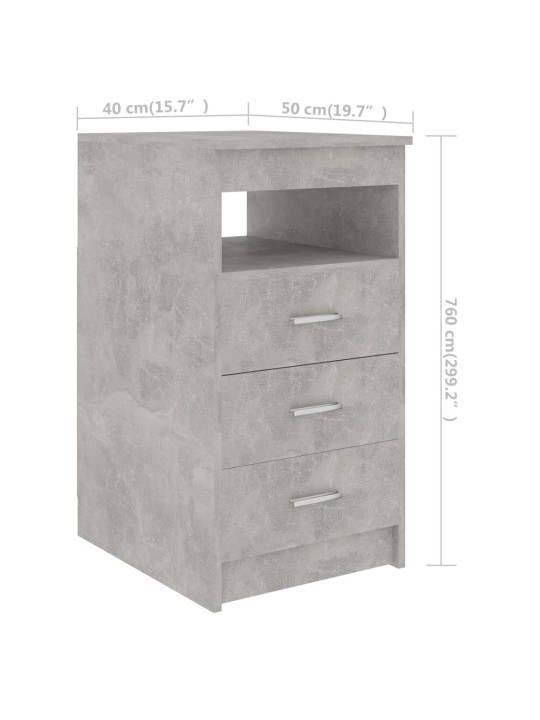 Komoda se zásuvkami betonově šedá 40x50x76 cm kompozitní dřevo
