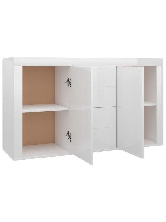 Příborník bílý s vysokým leskem 120x36x69 cm kompozitní dřevo