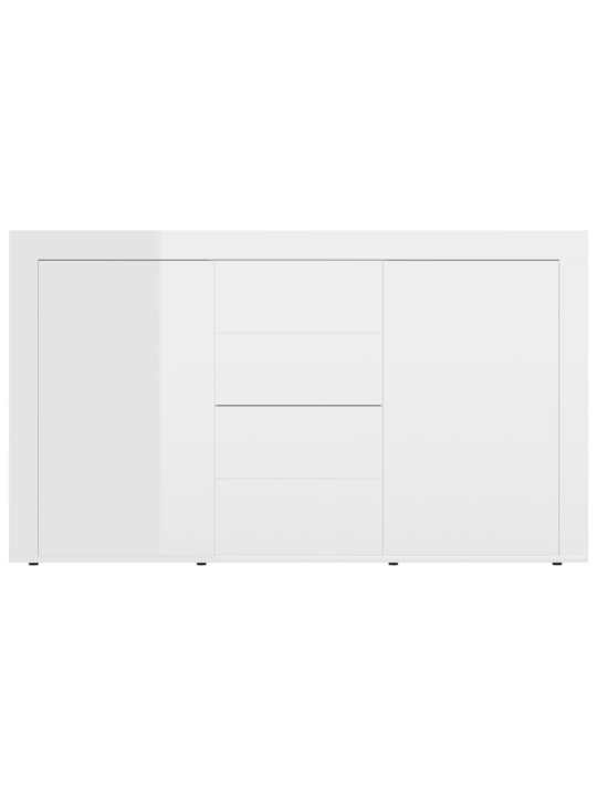 Příborník bílý s vysokým leskem 120x36x69 cm kompozitní dřevo