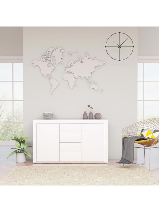 Příborník bílý s vysokým leskem 120x36x69 cm kompozitní dřevo