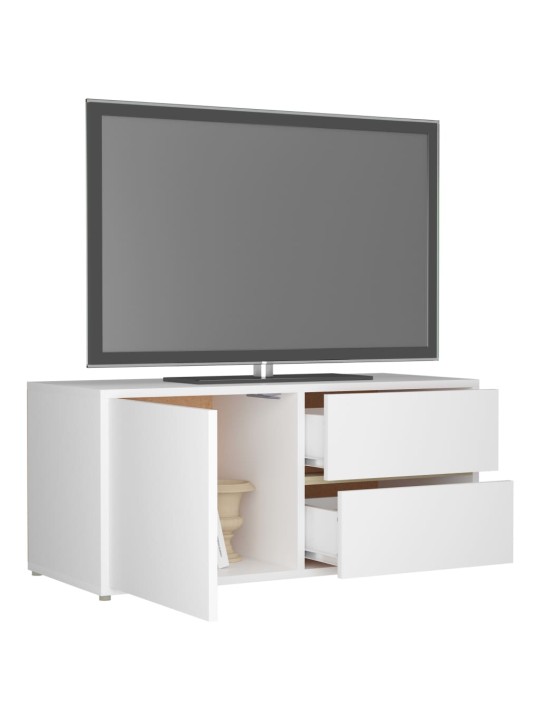 TV stolek bílý 80 x 34 x 36 cm kompozitní dřevo