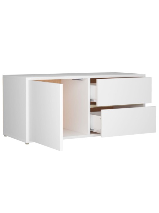 TV stolek bílý 80 x 34 x 36 cm kompozitní dřevo
