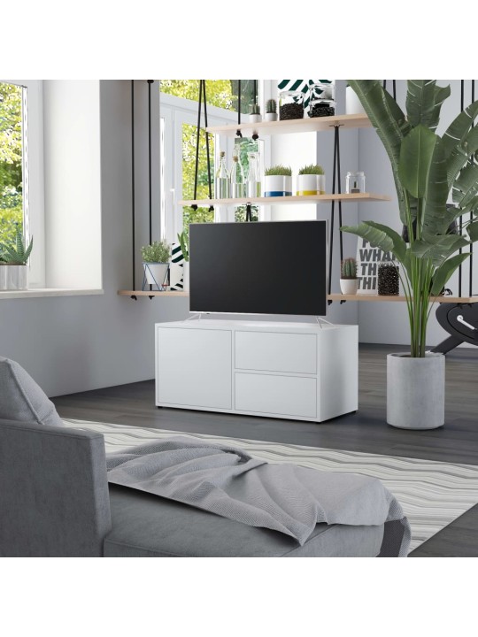 TV stolek bílý 80 x 34 x 36 cm kompozitní dřevo