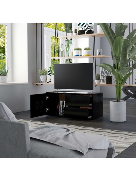 TV stolek černý 80 x 34 x 36 cm kompozitní dřevo