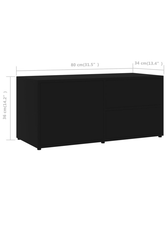 TV stolek černý 80 x 34 x 36 cm kompozitní dřevo
