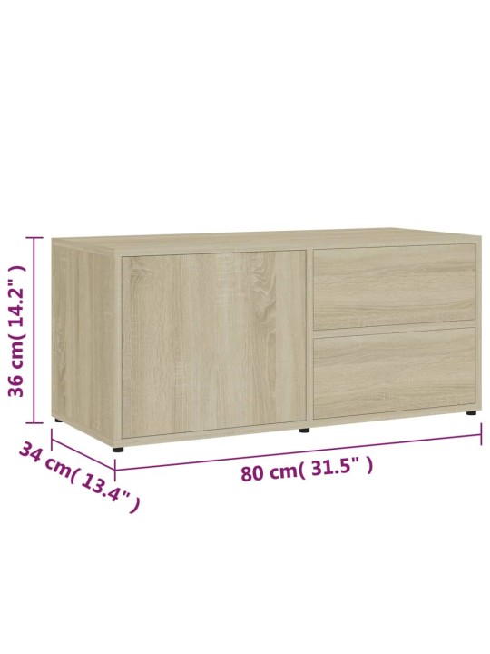 TV stolek dub sonoma 80 x 34 x 36 cm kompozitní dřevo