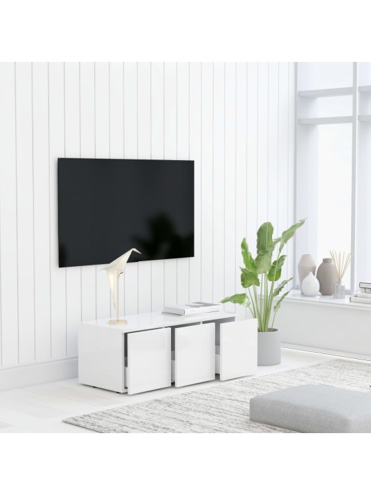 TV stolek bílý 80 x 34 x 30 cm kompozitní dřevo