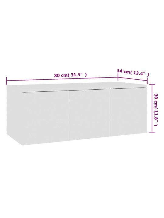 TV stolek bílý 80 x 34 x 30 cm kompozitní dřevo