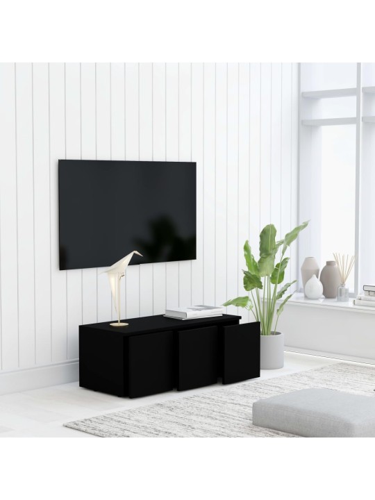TV stolek černý 80 x 34 x 30 cm kompozitní dřevo