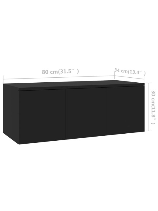 TV stolek černý 80 x 34 x 30 cm kompozitní dřevo