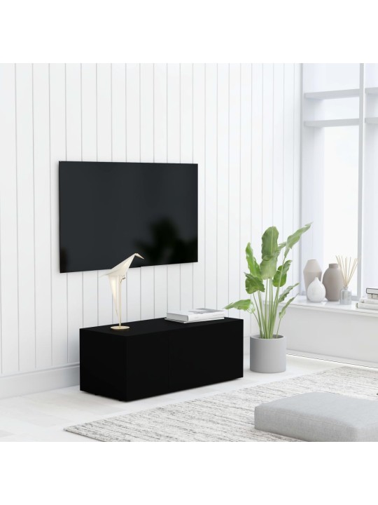 TV stolek černý 80 x 34 x 30 cm kompozitní dřevo