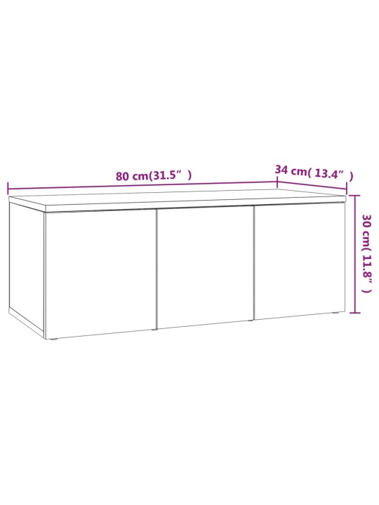 TV stolek dub sonoma 80 x 34 x 30 cm kompozitní dřevo