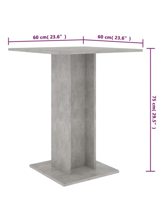 Bistro stolek betonově šedý 60 x 60 x 75 cm kompozitní dřevo