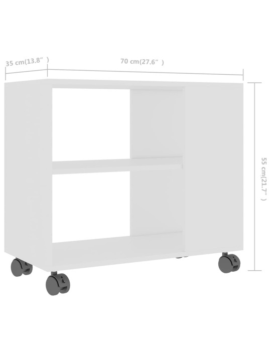 Odkládací stolek bílý 70 x 35 x 55 cm kompozitní dřevo