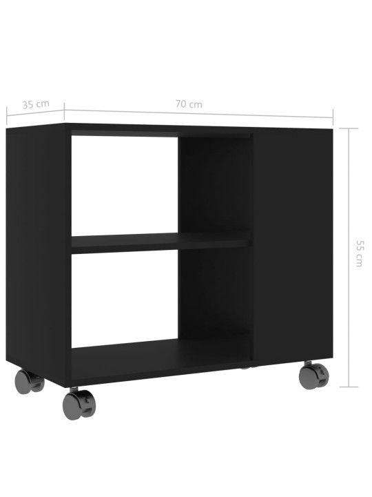 Odkládací stolek černý 70 x 35 x 55 cm kompozitní dřevo