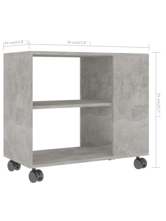 Odkládací stolek betonově šedý 70x35x55 cm kompozitní dřevo