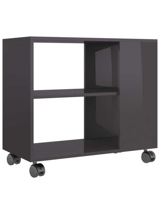 Odkládací stolek šedý s leskem 70 x 35 x 55 cm kompozitní dřevo