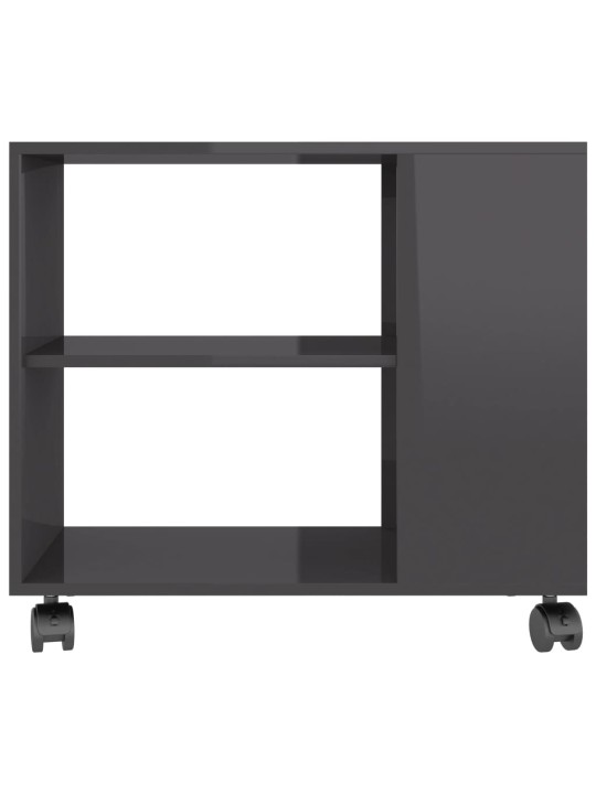 Odkládací stolek šedý s leskem 70 x 35 x 55 cm kompozitní dřevo