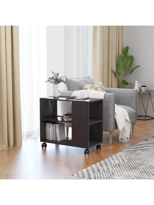 Odkládací stolek šedý s leskem 70 x 35 x 55 cm kompozitní dřevo