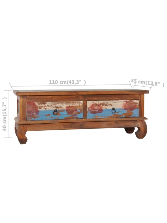 TV stolek 110 x 35 x 40 cm recyklované teakové dřevo