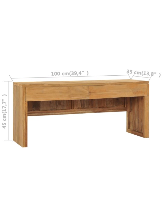 TV stolek 100 x 35 x 45 cm masivní teakové dřevo