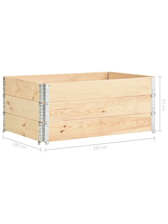 Paletové nástavce 3 ks 100 x 150 cm masivní borové dřevo