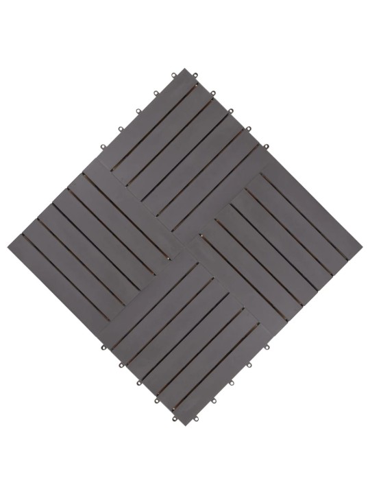 Terasové dlaždice 30 ks šedé 30 x 30 cm masivní akáciové dřevo