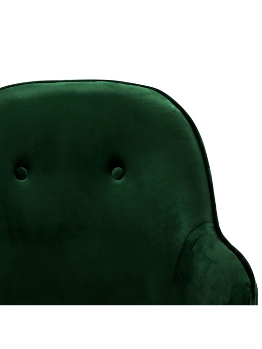 Houpací židle tmavě zelená samet