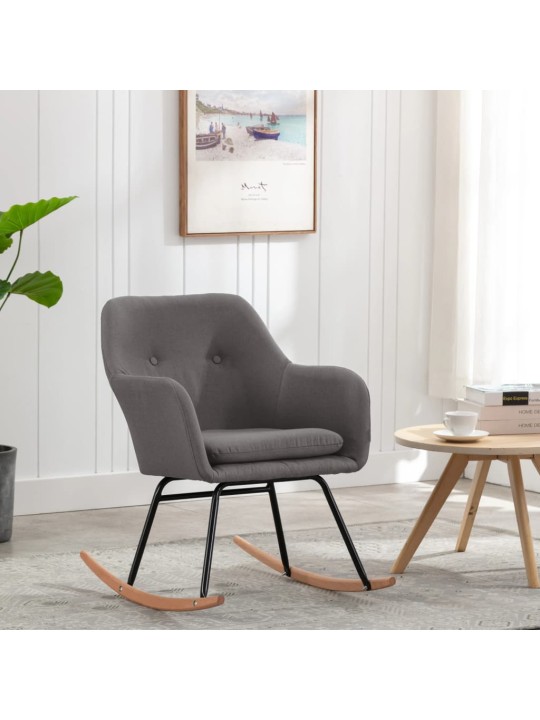 Houpací křeslo světle šedé textil
