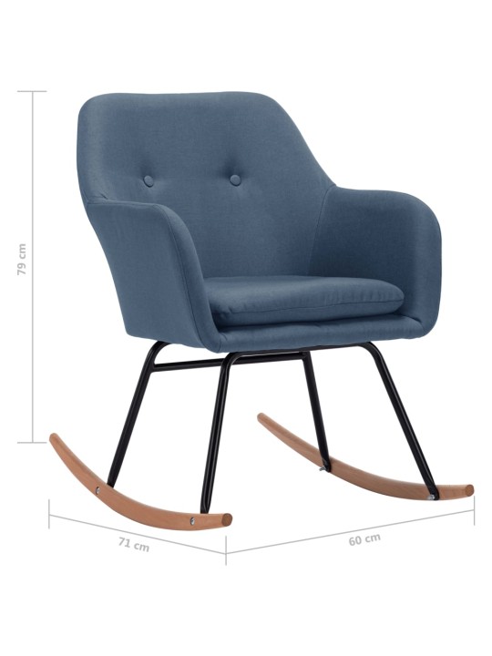 Houpací křeslo modré textil